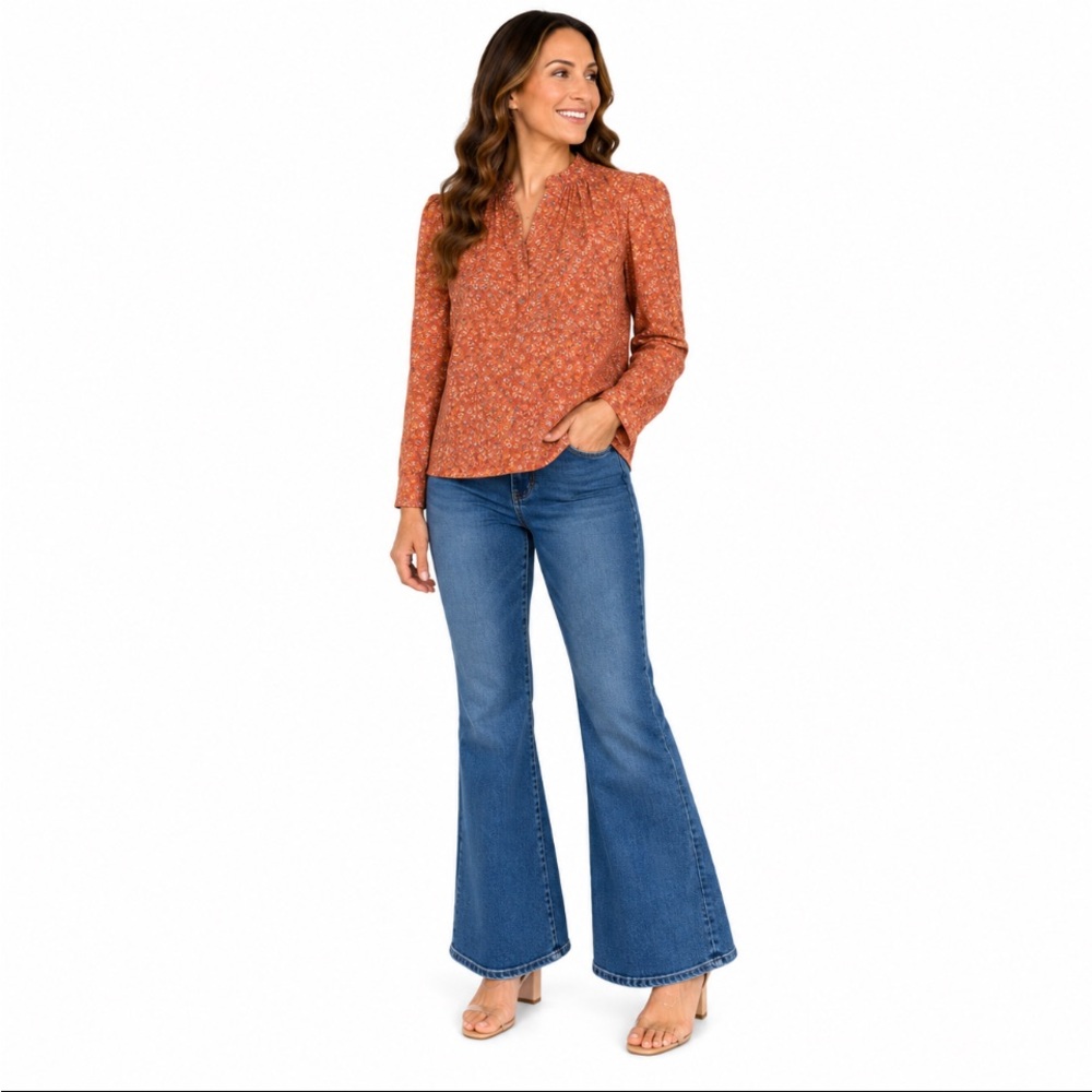 💥🆕💥HOUSE of HARLOW 1960 Nicole Richie Wallis Orange Blouse Size: XS "NW…